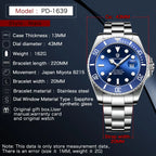 PAGANI DESIGN PD-1639 Automatic Men's Watch - Luxury Dive Style with Sapphire Crystal, Stainless Steel, 10ATM Waterproof, Japanese NH35 Movement