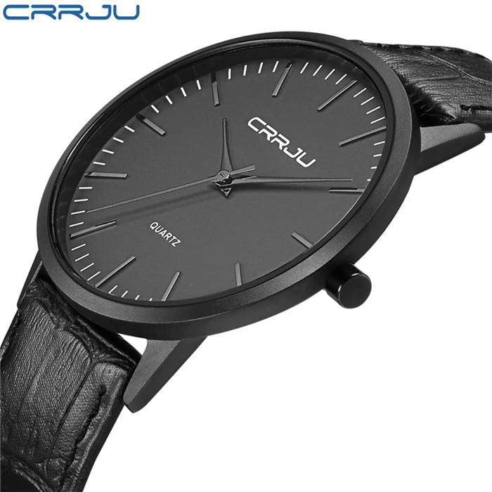 CRRJU Luxury Men's Military Watch - Japanese Quartz Movement, Stainless Steel Sports Casual Wristwatch, Water Resistant Unisex Watch