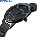 CRRJU Luxury Men's Military Watch - Japanese Quartz Movement, Stainless Steel Sports Casual Wristwatch, Water Resistant Unisex Watch