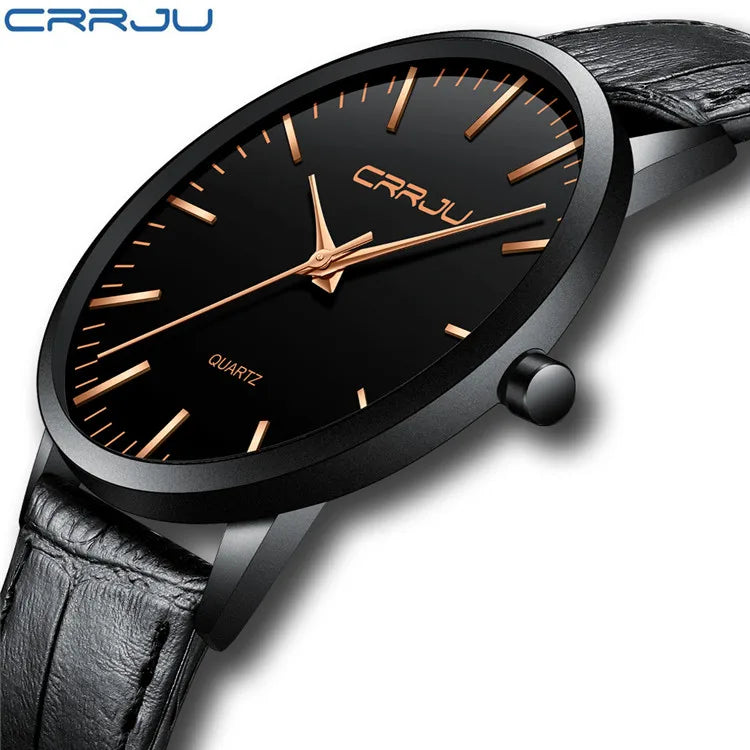 CRRJU Luxury Men's Military Watch - Japanese Quartz Movement, Stainless Steel Sports Casual Wristwatch, Water Resistant Unisex Watch