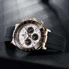 PAGANI DESIGN 1664 Meteorite Dial Men's Watch - Luxury Sapphire Crystal Chronograph, 10ATM Waterproof, Stainless Steel & Silicone Strap