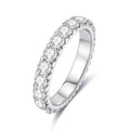 AnuJewel 3mm 2-3ct D Color VVS1 Moissanite Eternity Ring, 925 Sterling Silver Wedding Band Engagement Ring for Women