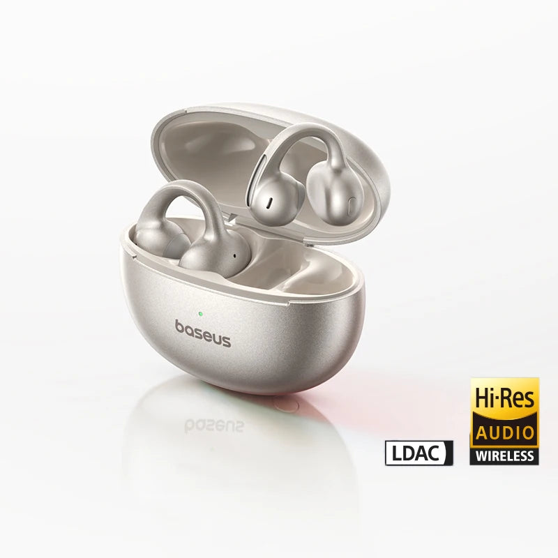 Baseus Bowie MC1 Pro Open-Ear Clip Earbuds - Bluetooth Wireless Earphones, Hi-Res Audio, 4-Mic ENC Calls, 40H Playtime, IP67 Waterproof, Ultra-Light Comfort Fit