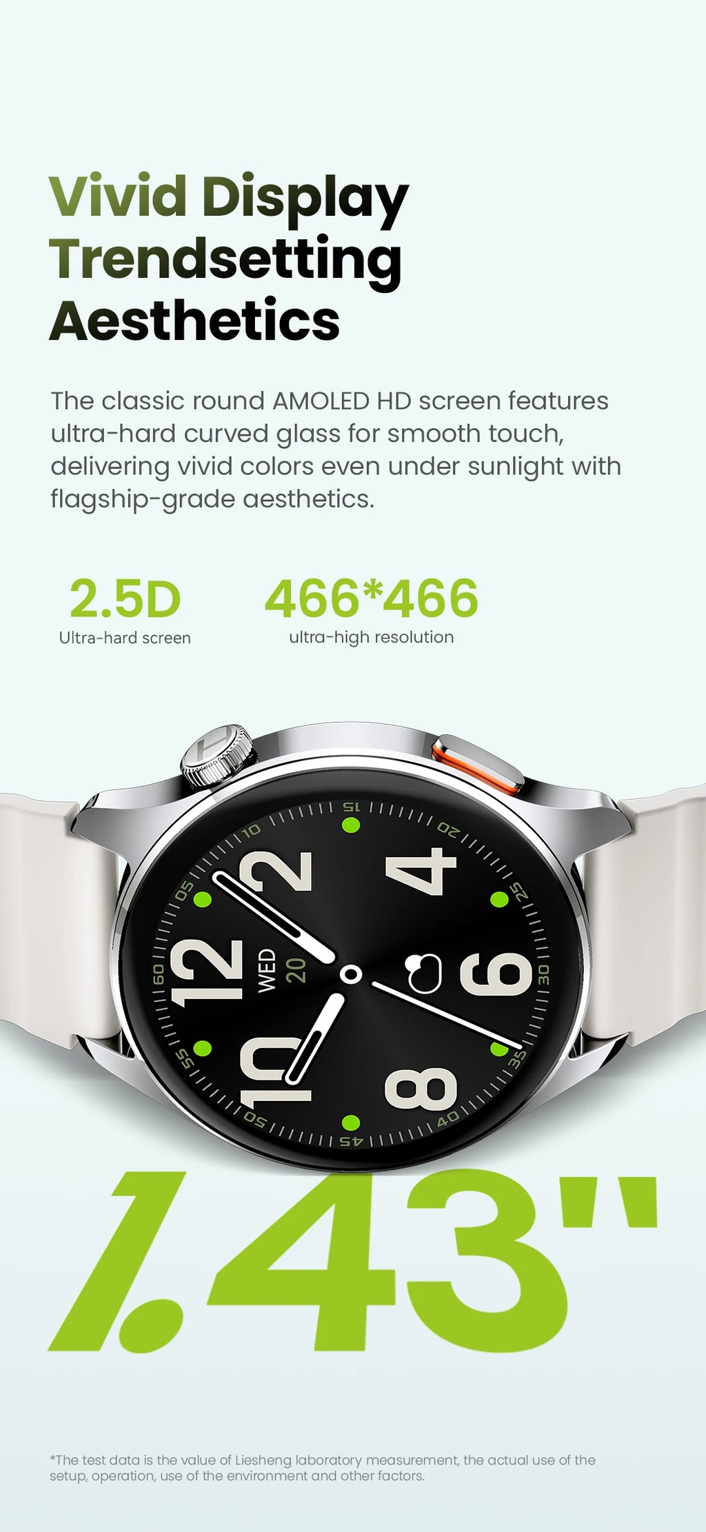 HAYLOU Watch 4S GPS Smartwatch - 1.43" AMOLED, 5-Satellite Positioning, Bluetooth Calling, 120+ Sports Modes, 18-Day Battery, Rotating Crown