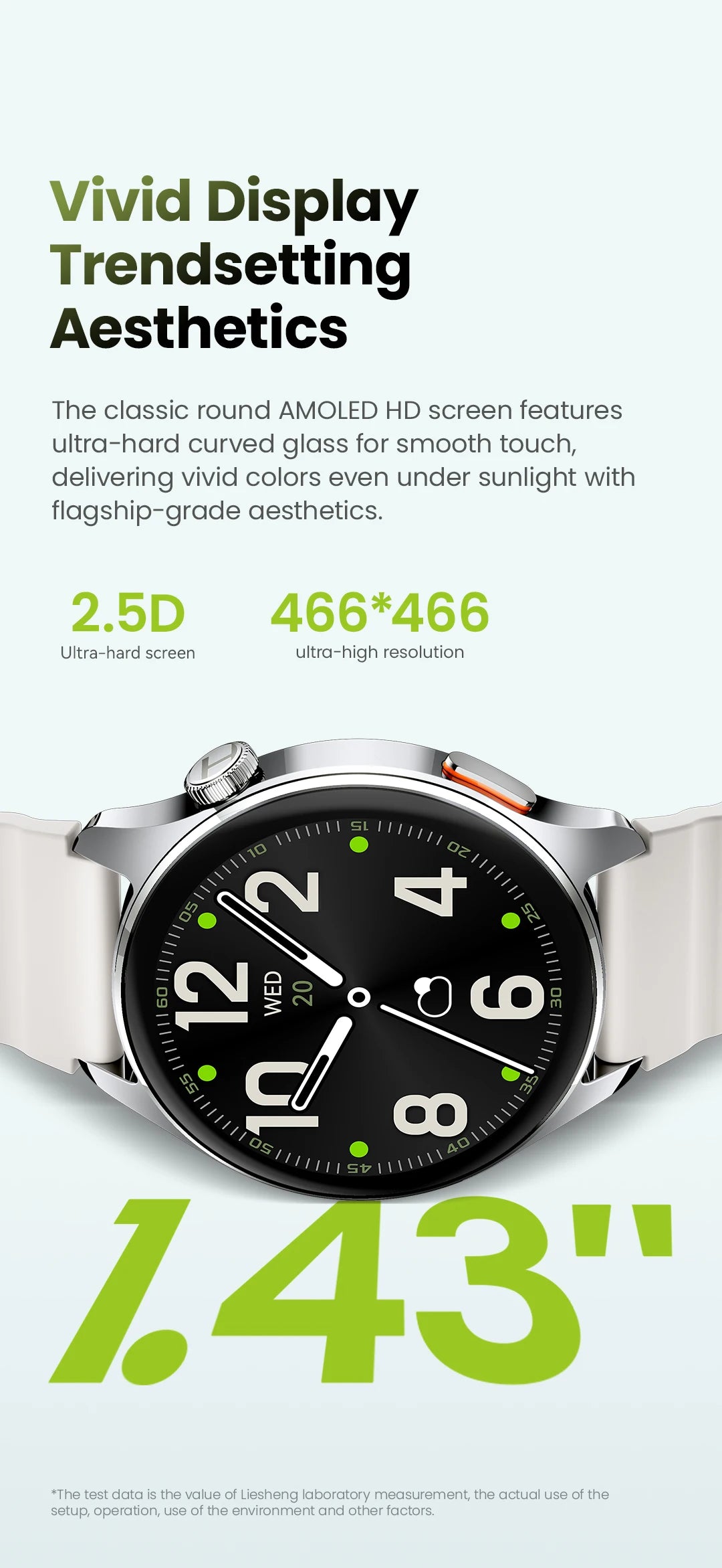 HAYLOU Watch 4S GPS Smartwatch - 1.43" AMOLED, 5-Satellite Positioning, Bluetooth Calling, 120+ Sports Modes, 18-Day Battery, Rotating Crown