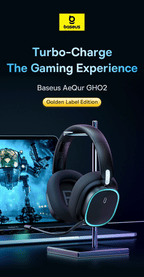 Baseus AeQur GH02 Gaming Wireless Headphones - Triple Mode 2.4G/Bluetooth 5.3/Wired, 40H Playtime, Chatmix, 4-Speaker Driver, App Control