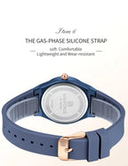 NAVIFORCE Women's Fashion Watch 2025 - Quartz Watch with Silicone Strap, Water Resistant, Simple Casual Ladies Wristwatch