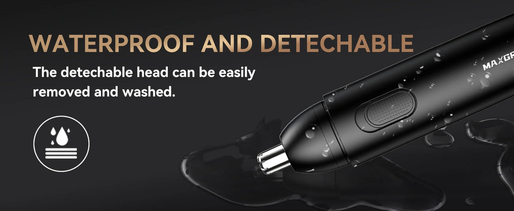 MAXGROOM Professional Rechargeable Nose Hair Trimmer for Men - 360° Rotating Dual Blade, Painless Eyebrow & Facial Hair Trimmer, USB Charging, Wet & Dry Use