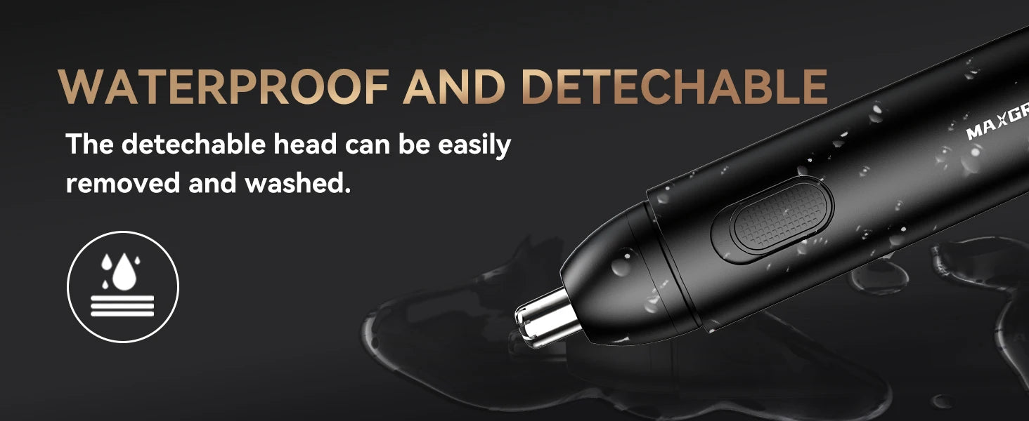 MAXGROOM Professional Rechargeable Nose Hair Trimmer for Men - 360° Rotating Dual Blade, Painless Eyebrow & Facial Hair Trimmer, USB Charging, Wet & Dry Use