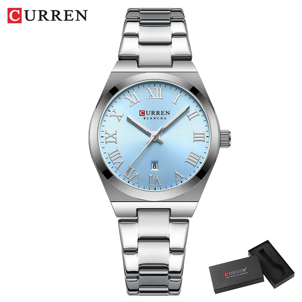 Curren Women's Watch - 33mm Fashion Dress Watch, Stainless Steel Bracelet, Date Display, Water Resistant Analog Watch for Women