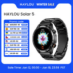 HAYLOU Solar 5 Smart Watch with Bluetooth Calling - 1.58" AMOLED 60Hz Display, 40-Day Battery, 100+ Sports Modes, 24/7 Health Monitor, IP68 Waterproof