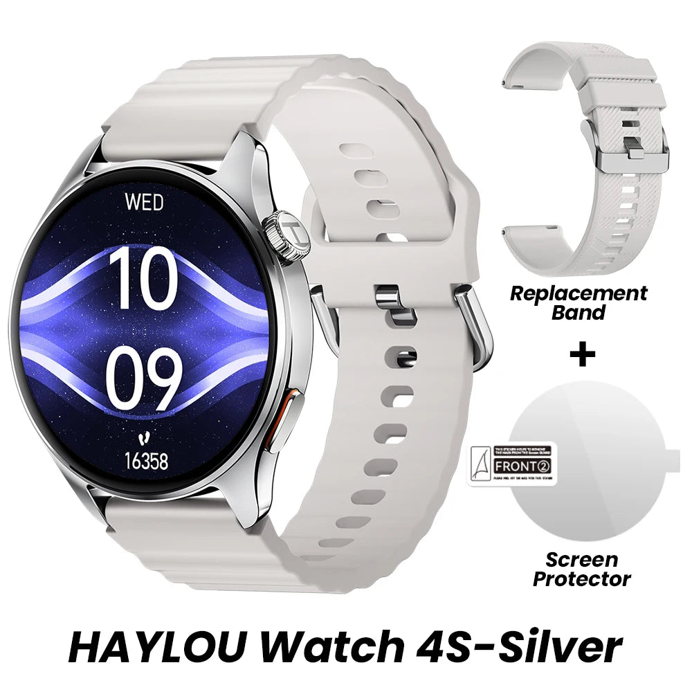 HAYLOU Watch 4S GPS Smartwatch - 1.43" AMOLED, 5-Satellite Positioning, Bluetooth Calling, 120+ Sports Modes, 18-Day Battery, Rotating Crown