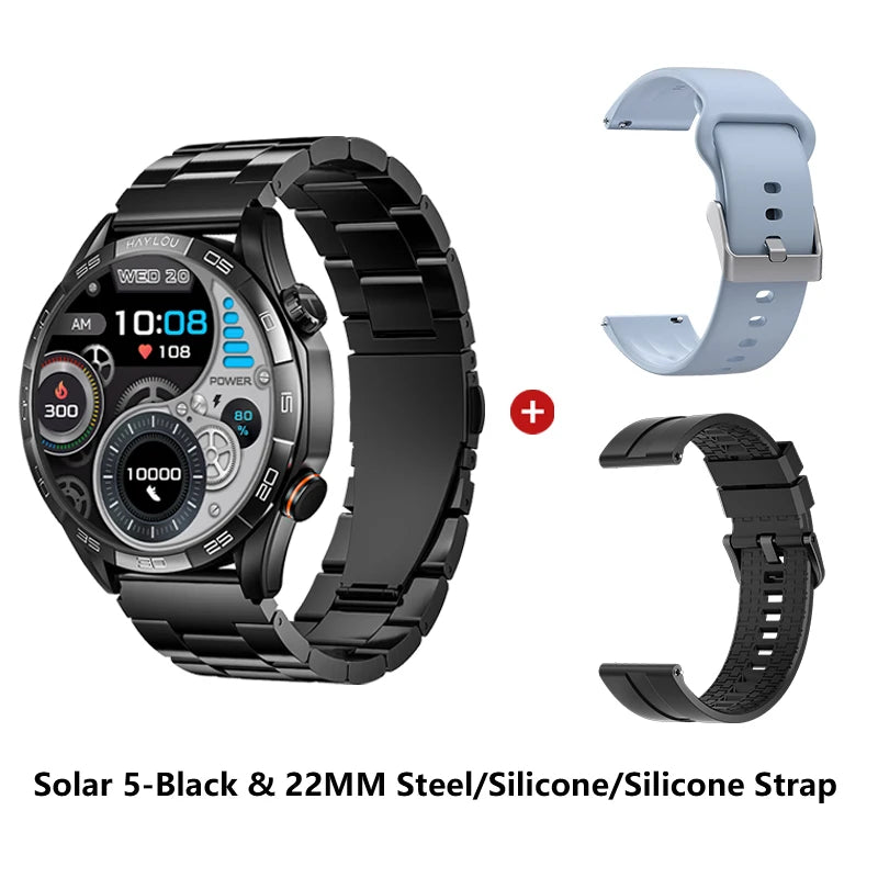 HAYLOU Solar 5 Smart Watch with Bluetooth Calling - 1.58" AMOLED 60Hz Display, 40-Day Battery, 100+ Sports Modes, 24/7 Health Monitor, IP68 Waterproof