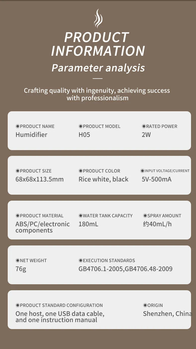 Volcanic Rock LED Mood Lamp with Humidifier & Aromatherapy Diffuser - USB-Powered for Bedroom, Car, Desk | Relaxing Color Changing Night Light Gift