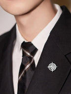 TOMI Luxury Men's Watch Gift Set - Rose Gold Case & Stainless Steel Bracelet, Business Quartz Watch with Complete Calendar, Ring & Brooch