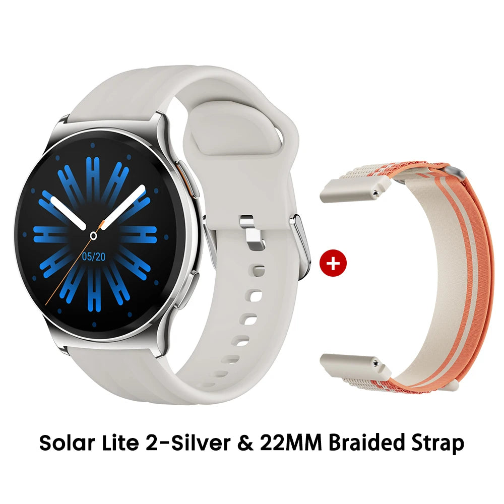 HAYLOU Solar Lite 2 Smartwatch - 1.43" AMOLED 60Hz, Bluetooth 5.4 Calling, 17-Day Battery, 150+ Sports Modes, 24/7 Health Monitor