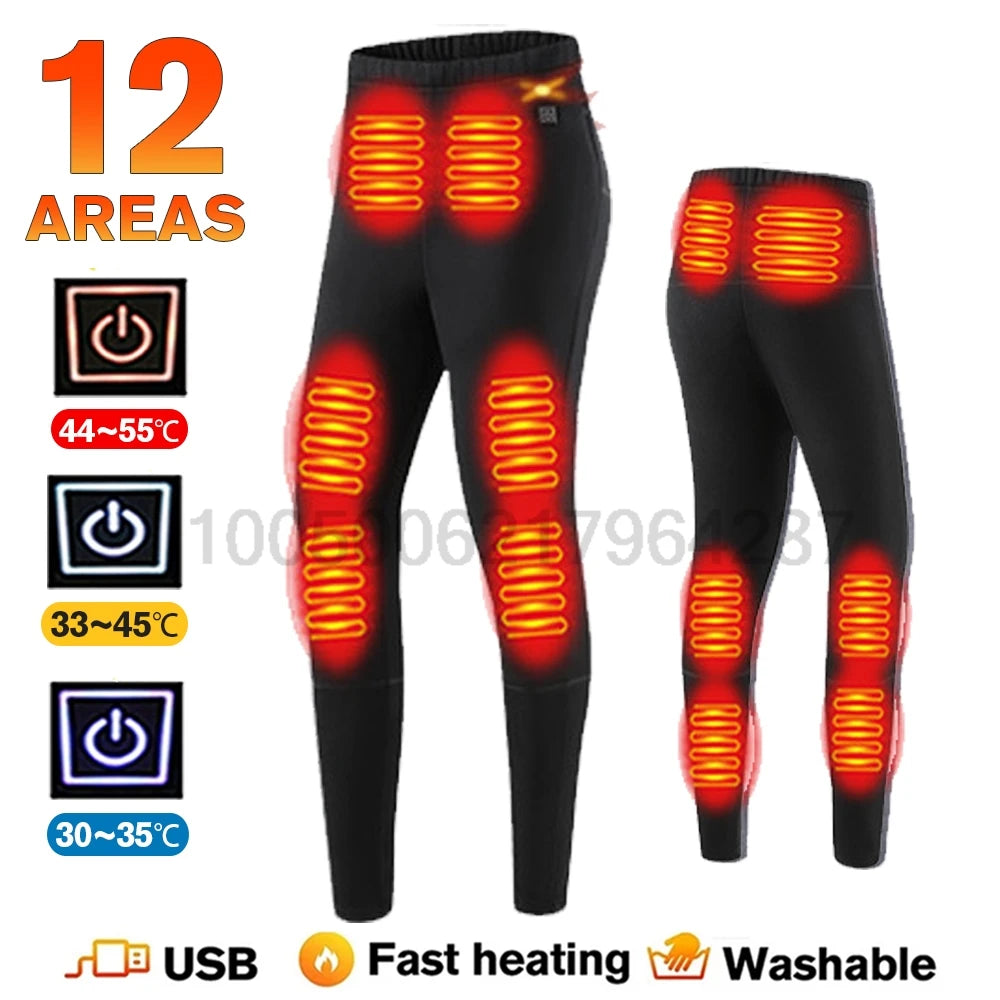 MCDV USB Heated Jacket & Thermal Underwear Set for Men & Women - Electric Heating Vest with Adjustable Temperature for Winter Sports, Outdoor Activities