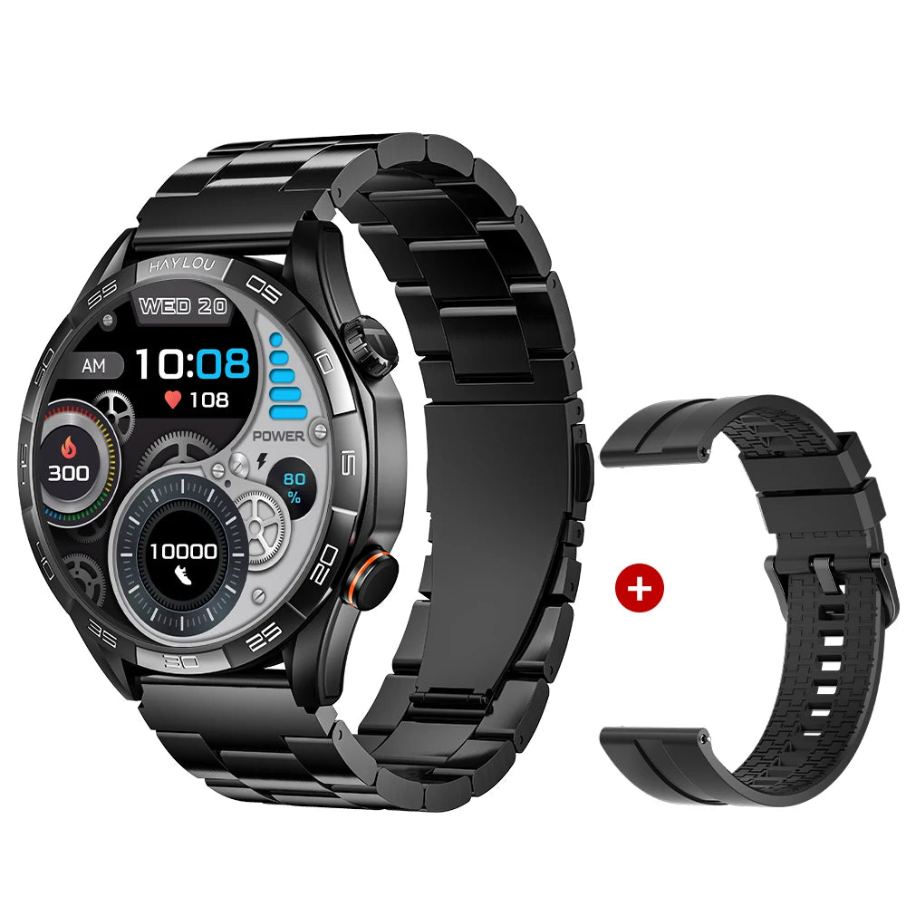 HAYLOU Solar 5 Smart Watch with Bluetooth Calling - 1.58" AMOLED 60Hz Display, 40-Day Battery, 100+ Sports Modes, 24/7 Health Monitor, IP68 Waterproof