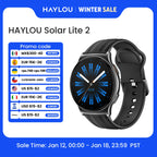 HAYLOU Solar Lite 2 Smartwatch - 1.43" AMOLED 60Hz, Bluetooth 5.4 Calling, 17-Day Battery, 150+ Sports Modes, 24/7 Health Monitor