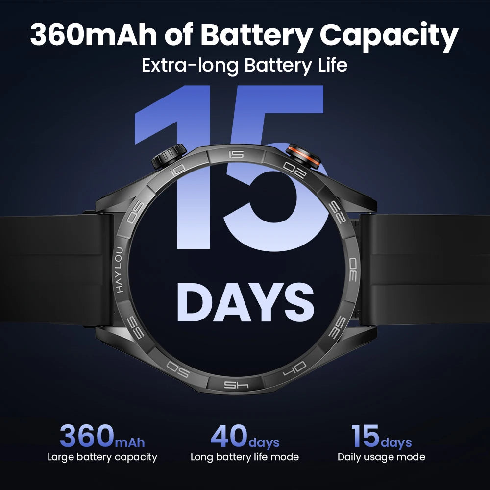 HAYLOU Solar 5 Smart Watch with Bluetooth Calling - 1.58" AMOLED 60Hz Display, 40-Day Battery, 100+ Sports Modes, 24/7 Health Monitor, IP68 Waterproof