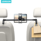 Joyroom Car Tablet Holder with Extension Arm - Adjustable Headrest Mount for Back Seat, Fits iPad Pro 13", Galaxy Tab, 4.7-13" Devices