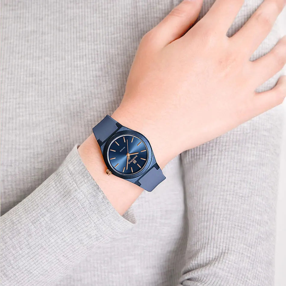 NAVIFORCE Women's Fashion Watch 2025 - Quartz Watch with Silicone Strap, Water Resistant, Simple Casual Ladies Wristwatch