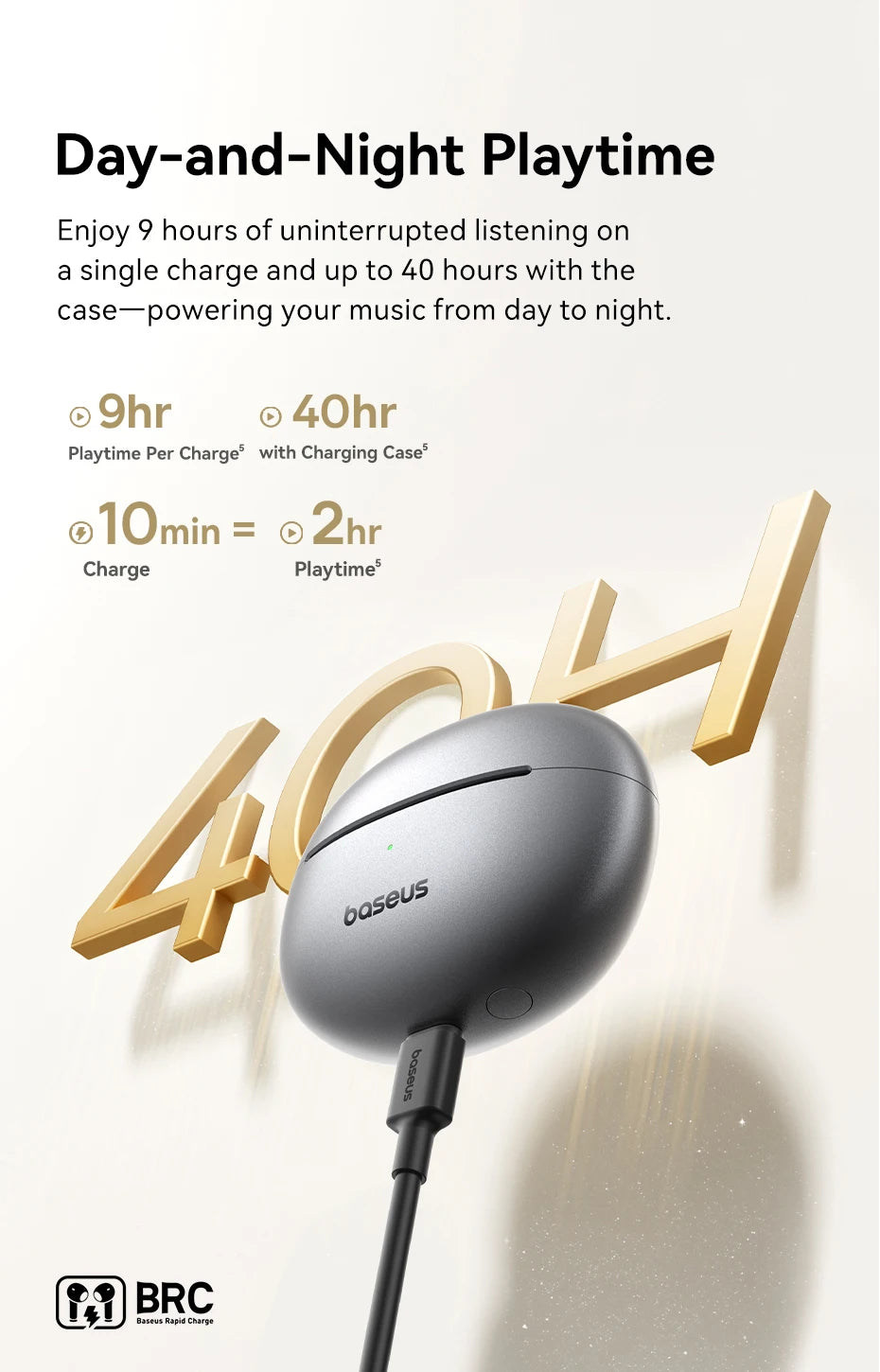 Baseus Bowie MC1 Pro Open-Ear Clip Earbuds - Bluetooth Wireless Earphones, Hi-Res Audio, 4-Mic ENC Calls, 40H Playtime, IP67 Waterproof, Ultra-Light Comfort Fit