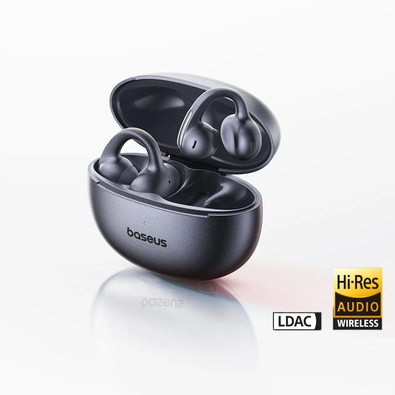 Baseus Bowie MC1 Pro Open-Ear Clip Earbuds - Bluetooth Wireless Earphones, Hi-Res Audio, 4-Mic ENC Calls, 40H Playtime, IP67 Waterproof, Ultra-Light Comfort Fit