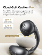 Baseus Bowie MC1 Pro Open-Ear Clip Earbuds - Bluetooth Wireless Earphones, Hi-Res Audio, 4-Mic ENC Calls, 40H Playtime, IP67 Waterproof, Ultra-Light Comfort Fit