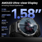 HAYLOU Solar 5 Smart Watch with Bluetooth Calling - 1.58" AMOLED 60Hz Display, 40-Day Battery, 100+ Sports Modes, 24/7 Health Monitor, IP68 Waterproof