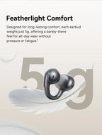 Baseus Bowie MC1 Pro Open-Ear Clip Earbuds - Bluetooth Wireless Earphones, Hi-Res Audio, 4-Mic ENC Calls, 40H Playtime, IP67 Waterproof, Ultra-Light Comfort Fit