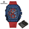 NAVIFORCE 8070 Men's Chronograph Watch - Waterproof Sport Watch with Luminous Hands, Silicone Strap, Calendar, Luxury Fashion Wristwatch