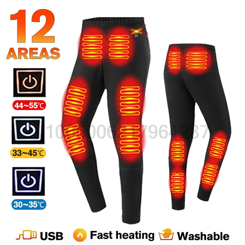 MCDV USB Heated Jacket & Thermal Underwear Set for Men & Women - Electric Heating Vest with Adjustable Temperature for Winter Sports, Outdoor Activities