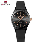 NAVIFORCE Women's Fashion Watch 2025 - Quartz Watch with Silicone Strap, Water Resistant, Simple Casual Ladies Wristwatch
