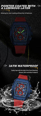 NAVIFORCE 8070 Men's Chronograph Watch - Waterproof Sport Watch with Luminous Hands, Silicone Strap, Calendar, Luxury Fashion Wristwatch