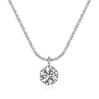 NeeTim 2 Carat Moissanite Pendant Necklace - D Color VVS1, S925 Sterling Silver, with Certificate, Elegant Wedding & Party Jewelry for Women