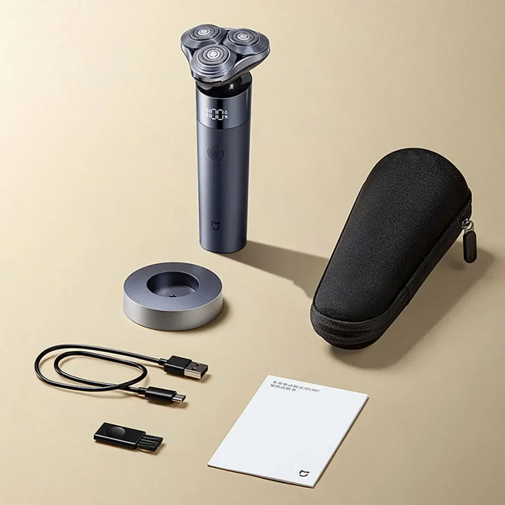 Xiaomi Mijia S302 Electric Shaver - 360° Floating Head, IPX7 Waterproof, 90min Shaving, Smart Digital Display, Wet & Dry Men's Beard Trimmer