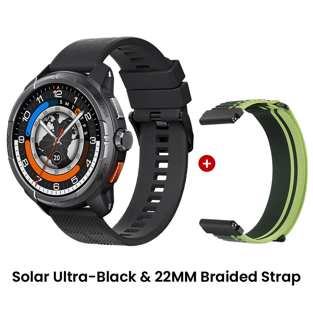 HAYLOU Solar Ultra GPS Smartwatch - 1.6" AMOLED, Built-in GPS, 5ATM Waterproof, Bluetooth Calling, 170+ Sports Modes, 22-Day Battery