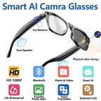 XMSJ 4K AI Smart Glasses - Bluetooth Calling, Voice Assistant, Photochromic Lenses, HD Camera, Music Player & Real-Time Translation