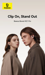 Baseus Bowie MC1 Pro Open-Ear Clip Earbuds - Bluetooth Wireless Earphones, Hi-Res Audio, 4-Mic ENC Calls, 40H Playtime, IP67 Waterproof, Ultra-Light Comfort Fit