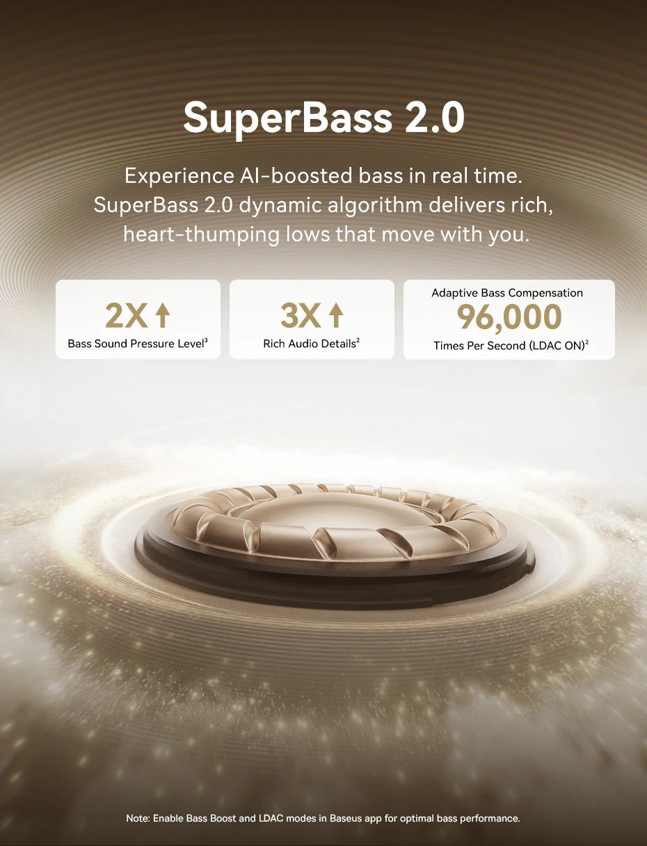 Baseus Bowie MC1 Pro Open-Ear Clip Earbuds - Bluetooth Wireless Earphones, Hi-Res Audio, 4-Mic ENC Calls, 40H Playtime, IP67 Waterproof, Ultra-Light Comfort Fit