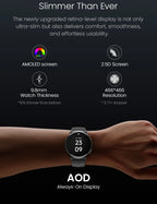 HAYLOU Solar Lite 2 Smartwatch - 1.43" AMOLED 60Hz, Bluetooth 5.4 Calling, 17-Day Battery, 150+ Sports Modes, 24/7 Health Monitor