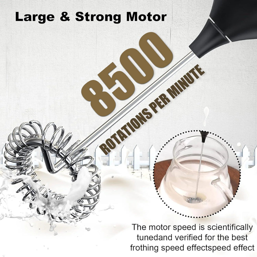 JIZHOU USB Rechargeable Milk Frother - Handheld Electric Frother with 3 Speeds, 11000 RPM, Mini Foam Maker for Coffee, Latte, Matcha & Eggs