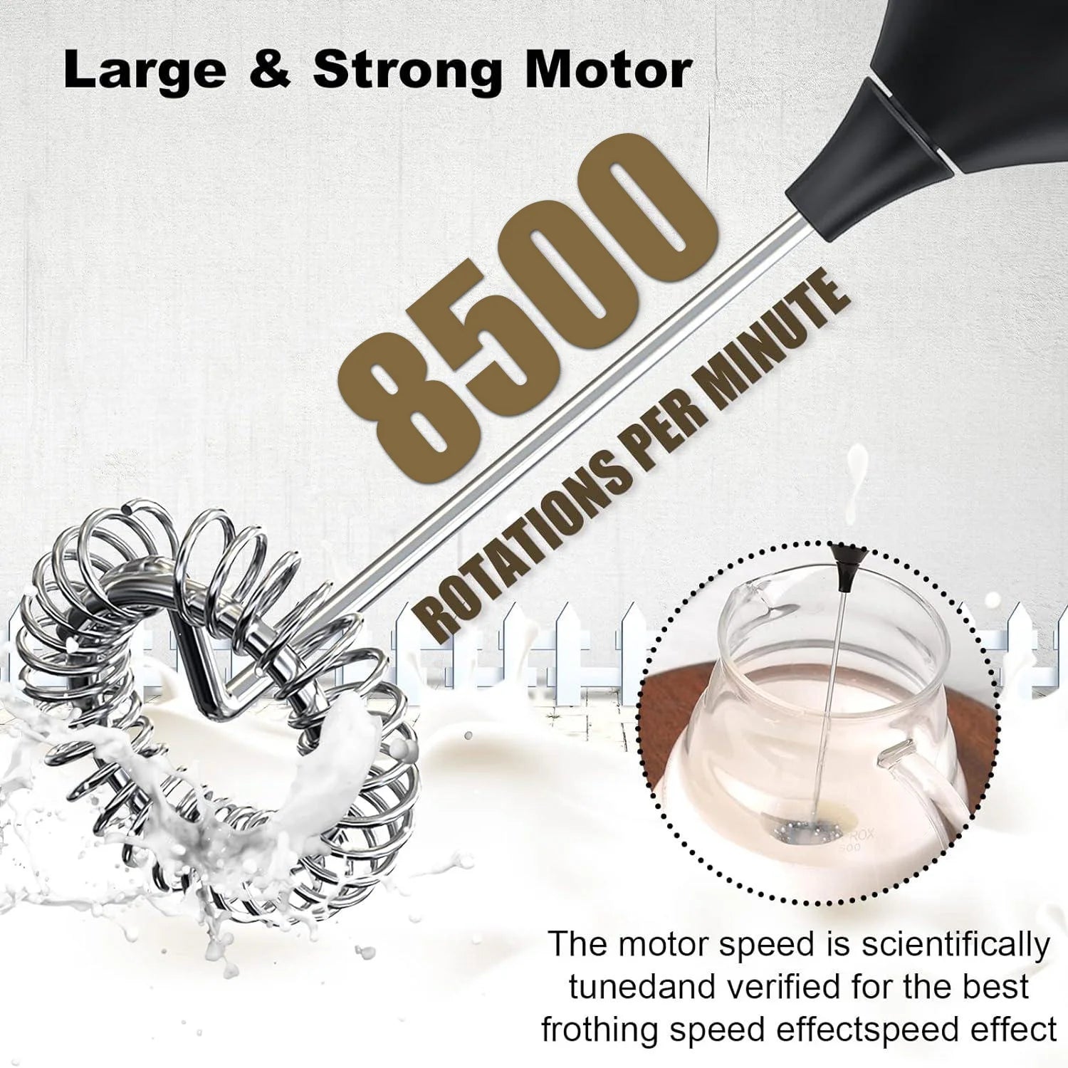 JIZHOU USB Rechargeable Milk Frother - Handheld Electric Frother with 3 Speeds, 11000 RPM, Mini Foam Maker for Coffee, Latte, Matcha & Eggs