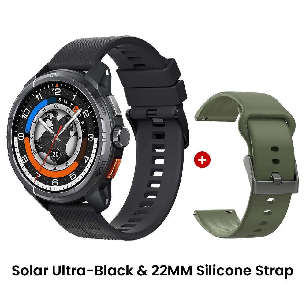 HAYLOU Solar Ultra GPS Smartwatch - 1.6" AMOLED, Built-in GPS, 5ATM Waterproof, Bluetooth Calling, 170+ Sports Modes, 22-Day Battery