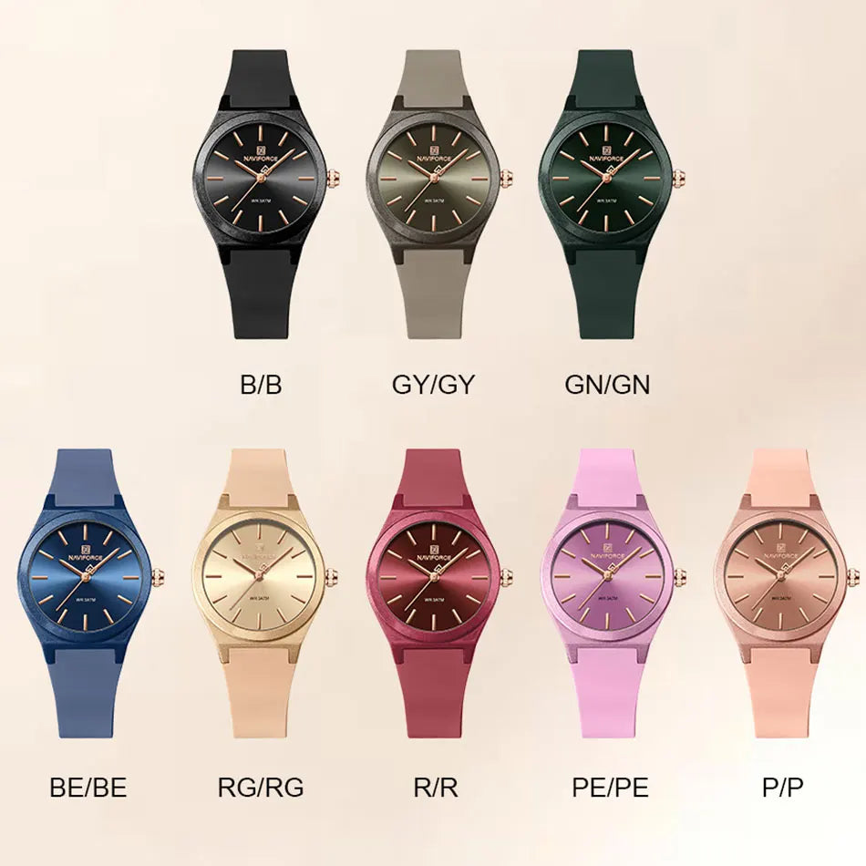 NAVIFORCE Women's Fashion Watch 2025 - Quartz Watch with Silicone Strap, Water Resistant, Simple Casual Ladies Wristwatch