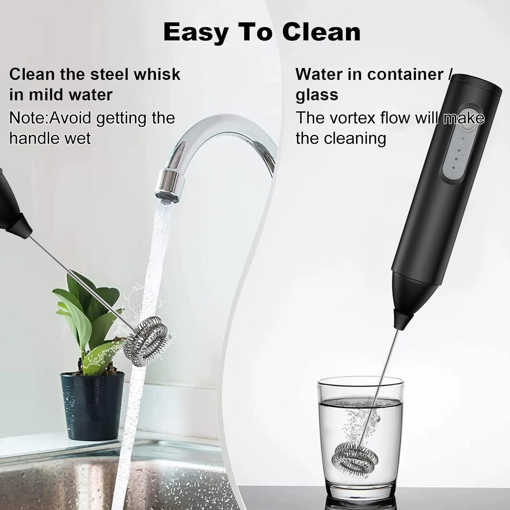 JIZHOU USB Rechargeable Milk Frother - Handheld Electric Frother with 3 Speeds, 11000 RPM, Mini Foam Maker for Coffee, Latte, Matcha & Eggs