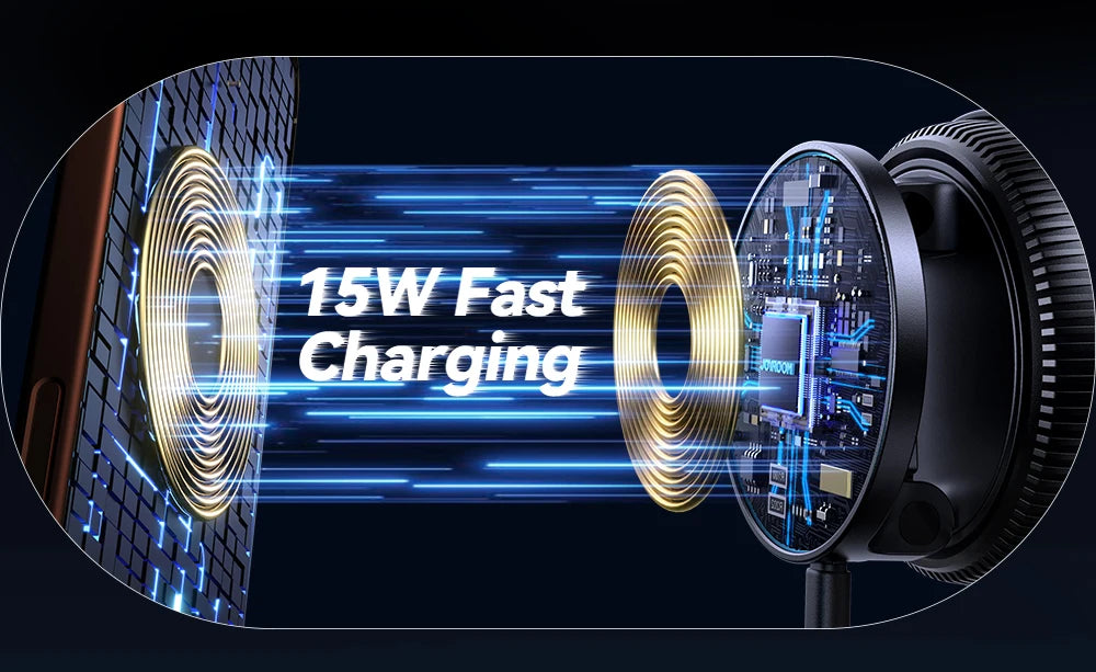 Joyroom MagSafe Car Phone Holder - 15W Fast Wireless Charger, Magnetic Vacuum Suction Mount for iPhone 15/14/13/12 Series