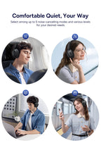 Baseus Bowie H1s Wireless Headphones - Bluetooth 5.4 with 46dB Hybrid ANC, 120H Playtime, Hi-Res Spatial Audio, 0.06s Low Latency, Foldable Over-Ear Headset