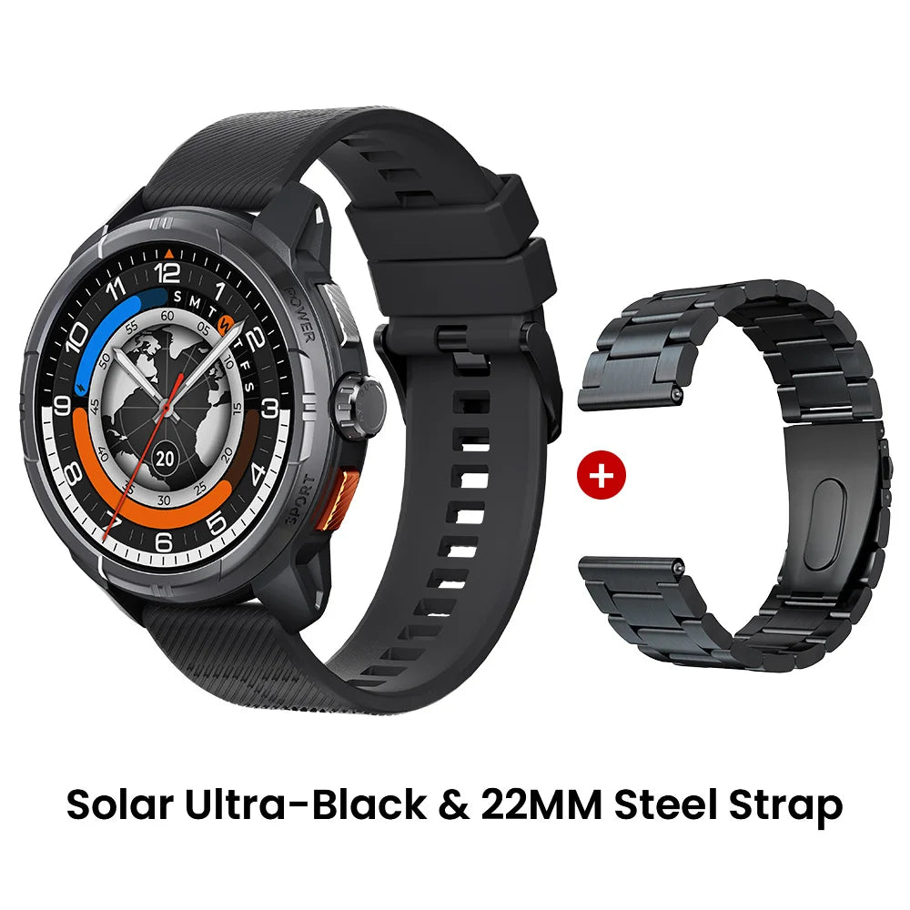 HAYLOU Solar Ultra GPS Smartwatch - 1.6" AMOLED, Built-in GPS, 5ATM Waterproof, Bluetooth Calling, 170+ Sports Modes, 22-Day Battery